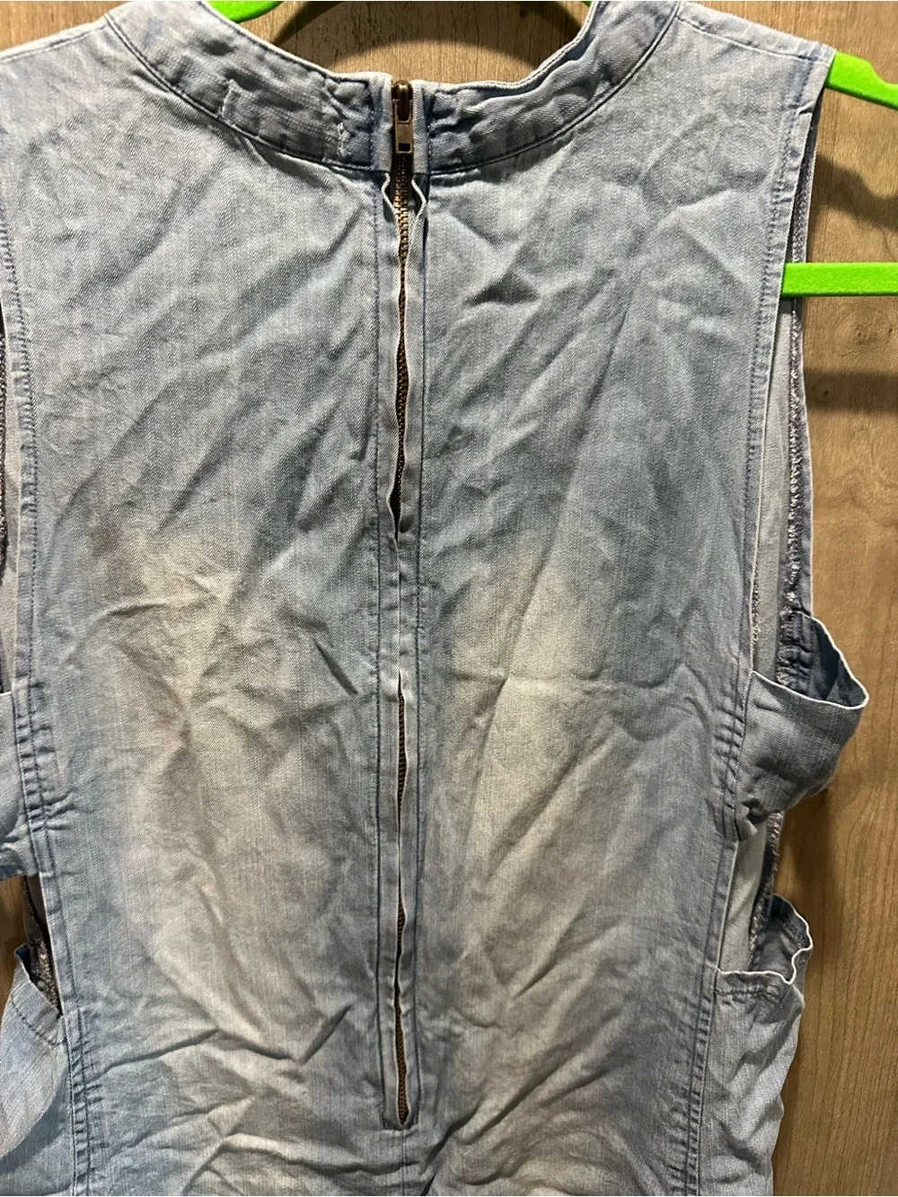 Skylar + Jade Blue Chambray Cutout Shift Dress Size M